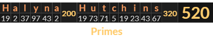 "Halyna Hutchins" = 520 (Primes)