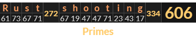 "Rust shooting" = 606 (Primes)