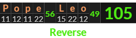 "Pope Leo" = 105 (Reverse)