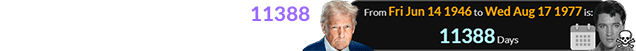 Donald Trump turned a span of 11388 days old the day after Elvis died: