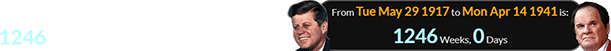 Rose was born a span of exactly 1246 weeks after John F. Kennedy:
