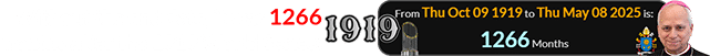 Without the end date, it was 1266 months after the 1919 World Series: