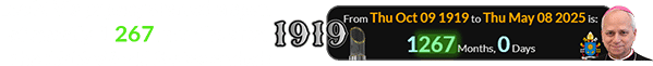 Leo XIV’s papacy started a span of exactly 1,267 months after the 1919 World Series ended: