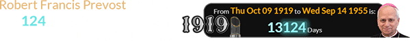Robert Francis Prevost was born 13,124 days after the last game of the 1919 World Series:
