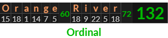 "Orange River" = 132 (Ordinal)