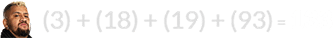 (3) + (18) + (19) + (93) = 133