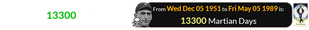 Field of Dreams was first seen nationwide 13300 Martian days after the death of Shoeless Joe: