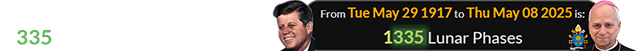 The Cardinals chose the American 1,335 Lunations after JFK’s birth: