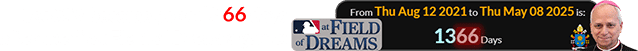 Leo XIV became pope 1366 days after the first Field of Dreams game:
