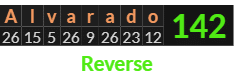 "Alvarado" = 142 (Reverse)