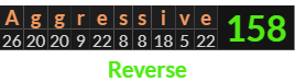 "Aggressive" = 158 (Reverse)
