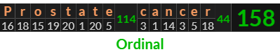 "Prostate cancer" = 158 (Ordinal)