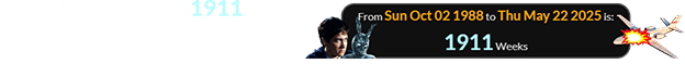 Thursday’s crash was 1911 weeks after October 2nd, 1988, when Donnie met Frank the Rabbit: