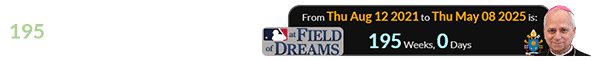 The May 8th election was exactly 195 weeks after the White Sox won the Field of Dreams Game: