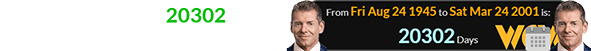 McMahon turned 20302 days of age one day after purchasing WCW: