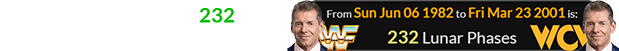 McMahon bought WCW 232 Lunar phases after he bought WWF: