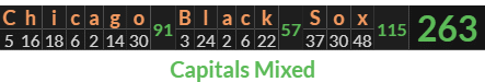 "Chicago Black Sox" = 263 (Capitals Mixed)
