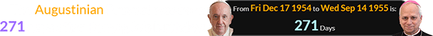 The Augustinian Prevost was born 271 days after Bergoglio’s birthday: