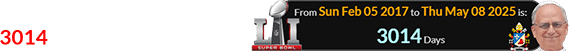 The new Pope was elected 3014 days after Super Bowl LI: