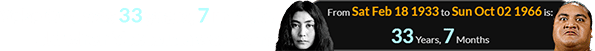 Yoko Ono was 33 years, 7 months old when Yokozuna was born: