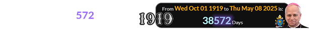 Robert Prevost became Pope Leo XIV a span of 38,572 days after Game 1 of the 1919 World Series: