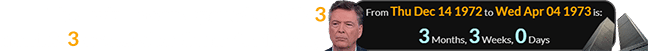The Twin Towers opened exactly 3 months, 3 weeks after Comey’s birthday:
