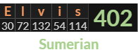 "Elvis" = 402 (Sumerian)