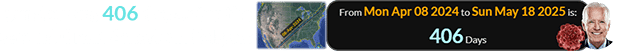 Sunday was 406 days after the second Great American Eclipse:
