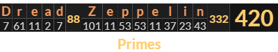 "Dread Zeppelin" = 420 (Primes)