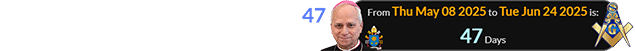 Robert Prevost became Pope Leo XIV 47 days before Freemasonry’s anniversary: