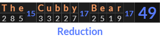"The Cubby Bear" = 49 (Reduction)