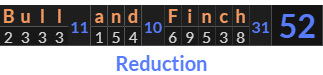 "Bull and Finch" = 52 (Reduction)