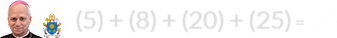 (5) + (8) + (20) + (25) = 58