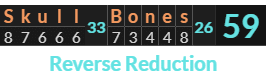 "Skull & Bones" = 59 (Reverse Reduction)