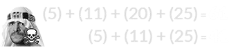 (5) + (11) + (20) + (25) = 61 and (5) + (11) + (25) = 41