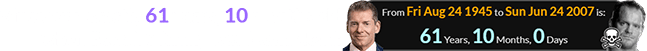 Vince was exactly 61 years, 10 months old when Benoit’s family was found dead: