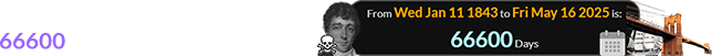 One day before the collision was 66600 days after Francis Key died: