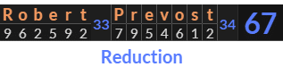 "Robert Prevost" = 67 (Reduction)