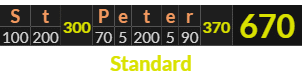 "St Peter" = 670 (Standard)