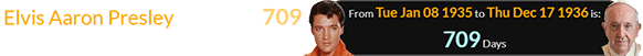 Elvis Aaron Presley was born 709 days before Jorge Mario Bergoglio: