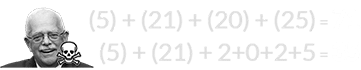 (5) + (21) + (20) + (25) = 71 and (5) + (21) + 2+0+2+5 = 35