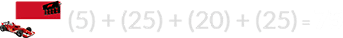 (5) + (25) + (20) + (25) = 75