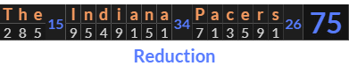 "The Indiana Pacers" = 75 (Reduction)