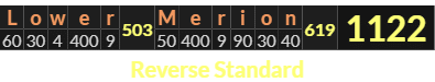 "Lower Merion" = 1122 (Reverse Standard)