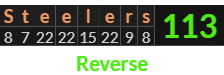 "Steelers" = 113 (Reverse)