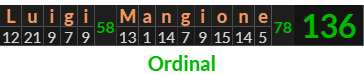 "Luigi Mangione" = 136 (Ordinal)