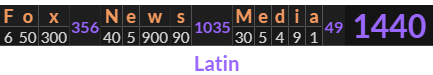 "Fox News Media" = 1440 (Latin)