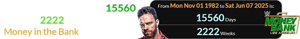 LA Knight will be a span of 15560 days (or 2222 weeks) old for his Money in the Bank ladder match: