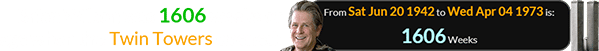 Brian Wilson was 1606 weeks of age when the Twin Towers opened:
