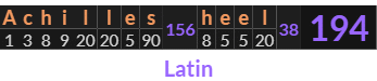 "Achilles heel" = 194 (Latin)
